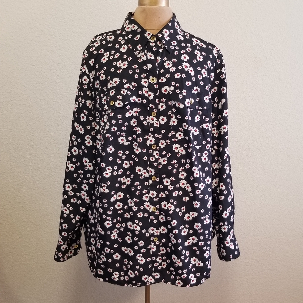 JONES NEW YORK Floral Button Down Blouse